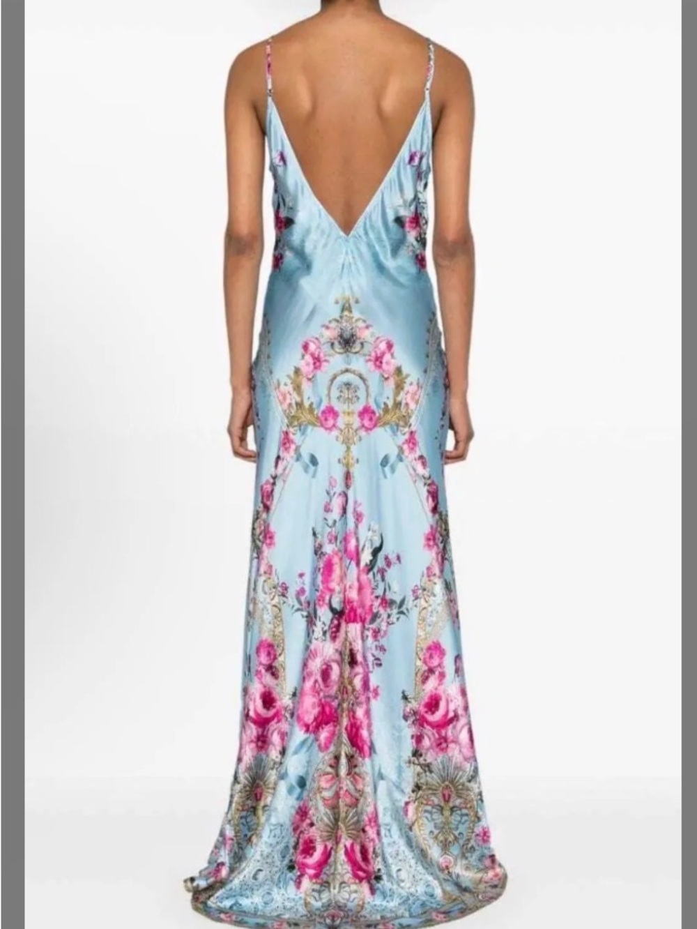 Camilla Sky Blue and Pink Floral Maxi Dress - Picture 2 of 6
